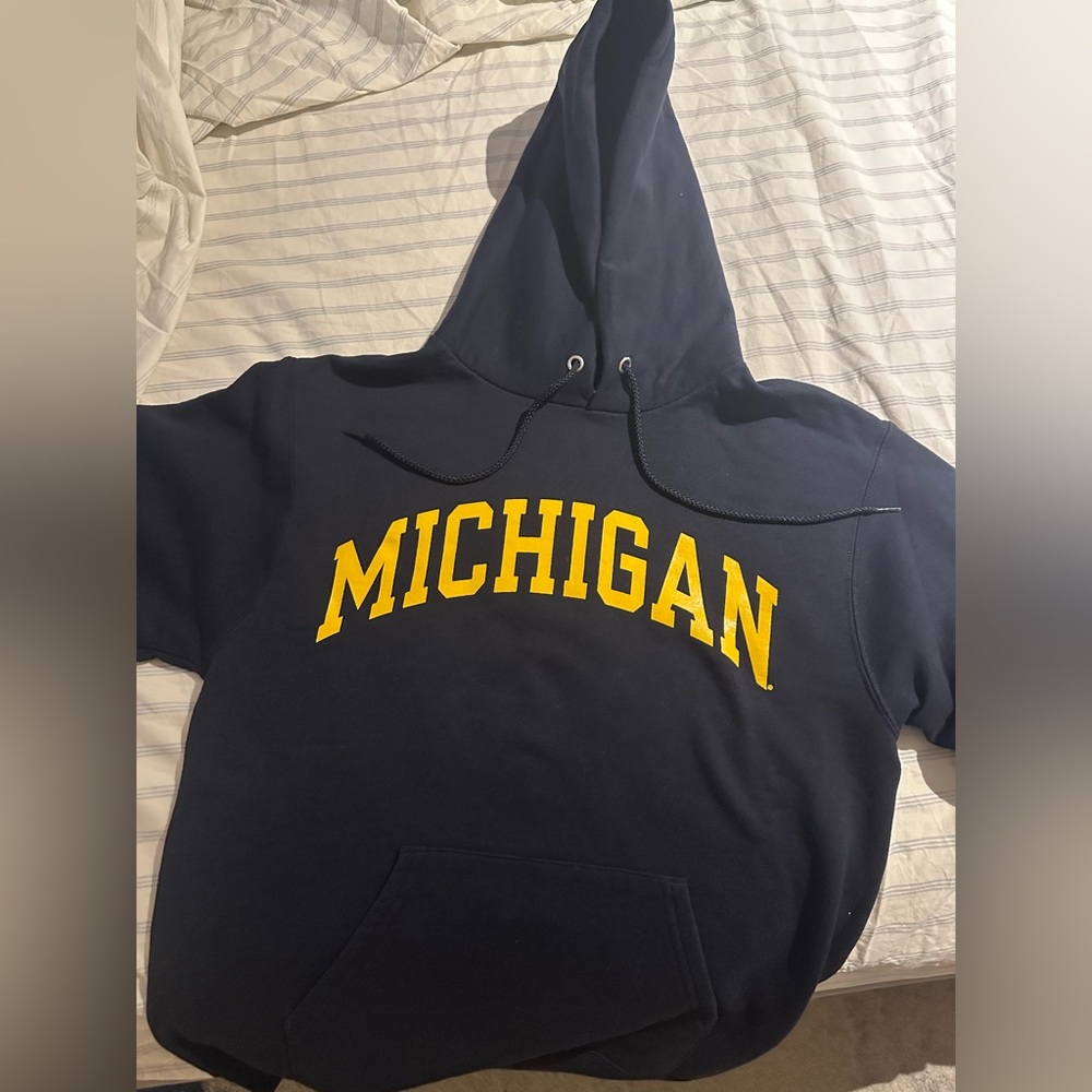 Small Champion U of Michigan Navy Blue Hoodie - Like New